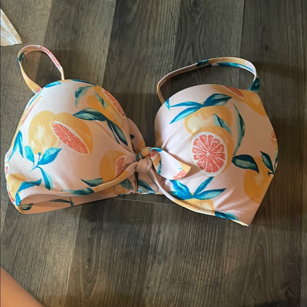 Shade & Shore Peach and Orange Bikini Top